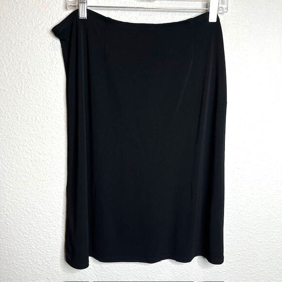 Ann Taylor Loft Black Floral Embroidered Stretchy Skirt Size Large - Picture 4 of 8